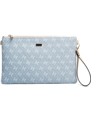Silver & Polo Silver Polo SP1034 Kadın Portföy & Clutch Monogram Mavi-Ten