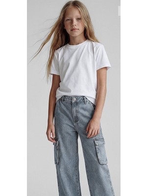 LC Waikiki Lcw Kids Mavi Wideleg Kız Çocuk Jean Pantolon