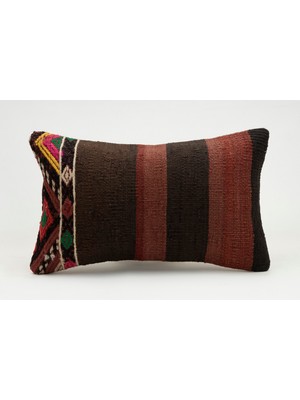 Kilim Wholesale El Yapımı Eski Kilimden Yapılmış Vintage Kırlent Kılıfı, Yün, 30X50 cm