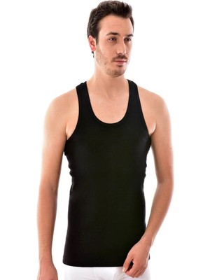 Seher Erkek Siyah Askılı Ribana Spor Atlet MRT0058S