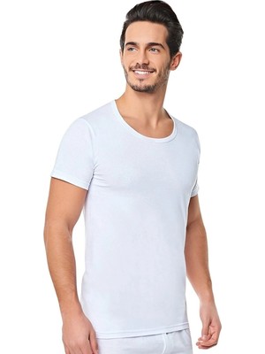 Seher Yıldızı Erkek Beyaz Sıfır Yaka Kol Bantlı Fanila Atlet 6'lı Paket