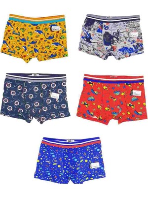 Tutku 0254 Renkli Erkek Çocuk Boxer 6`lı Set Nefes Alabilir ve Rahat Kesim