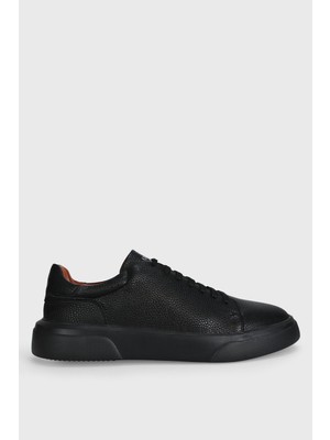 Lufian Erkek Sneaker Ayakkabı Düz Taban Siyah %100 Dana Deri 111230287 Modern Tasarım