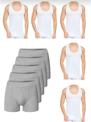 Yzt Erkek Pamuklu Likralı 5 Boxer 5 Atlet