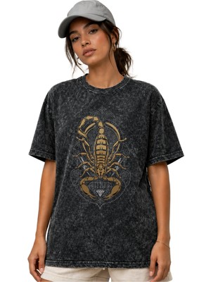 Sevbano Tasarım Scorpions Rock Metal Müzik Grubu Ön Baskılı Unisex Oversize Vintage Yıkamalı Tişört