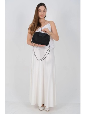 Silver & Polo Silver Polo Siyah - Siyah Saten Kadın Çapraz Çanta SP1223