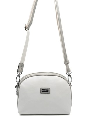 Silver & Polo Silver Polo Beyaz - A.Gri Düz Kadın Çapraz Çanta SP765