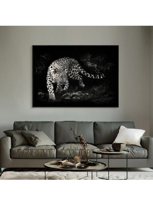 Şehzat Dekoratif White Leopar Kanvas Tablo