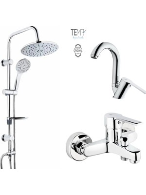 Tema Flora Banyo-Lavabo Bataryası ve Raın Tondo Duş Sistemi