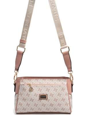 Silver & Polo Silver Polo Pembe - Somon Monogram Kadın Çapraz Çanta SP1273
