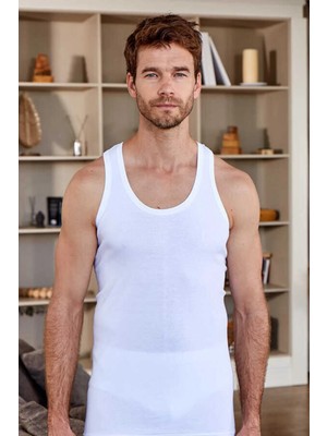 Berrak 1015 Spor Beyaz Erkek Atlet Ribana Rambo %100 Cotton Pamuk?