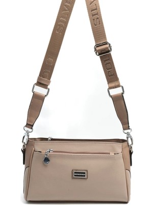 Silver & Polo Silver Polo Koyu Bej - Latte Düz Kadın Çapraz Çanta SP1273