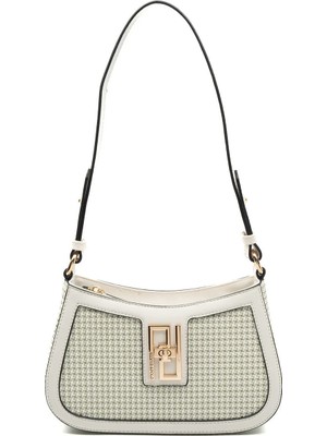 Silver & Polo Silver Polo Yeşil - Kemik Kaz Ayağı Ekose Kadın Çapraz Çanta SP1132