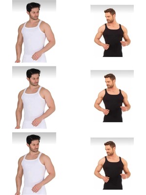 Berrak Erkek Yazlık Ince Askılı Fitilli Kaşkorse Atlet Pamuklu 6'lı Paket