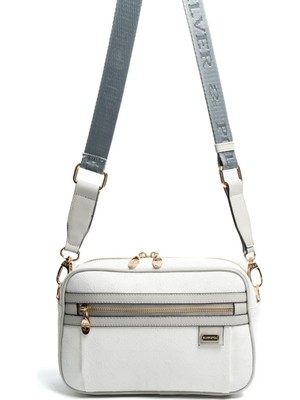 Silver & Polo Silver Polo Beyaz - A.Gri Logolu Kadın Çapraz Çanta SP1280