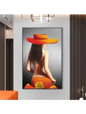 Şehzat Dekoratif Woman & Orange Kanvas Tablo