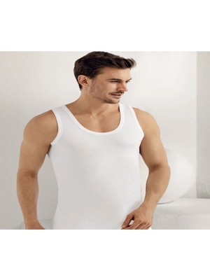 Şahinler Erkek 6'lı Paket Beyaz Renk %100 Pamuklu Penye Atlet ME002