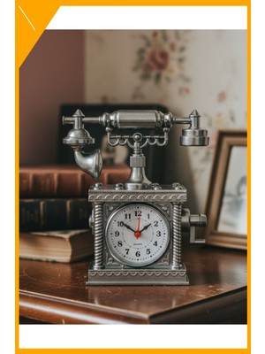 Esplendor Dekoratif Retro Telefon Masa Saati Çalar Saat Özellikli