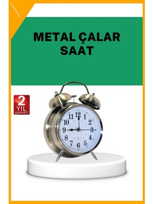 Esplendor Gümüş Renkli Sessiz Işıklı Dekoratif Masa Üstü Çalar Saat Alarmlı