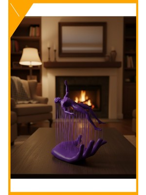 Esplendor 3D El Insan Figürü Mor Modern Sanatsal Dekoratif Biblo 12X18 cm