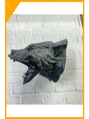 Esplendor 3D Siyah Ayı Başı Duvar Dekoru Modern Asılabilir Heykel 25X19 cm