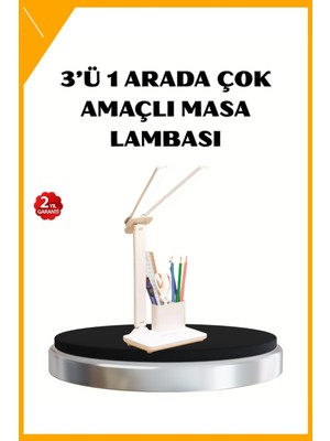 Esplendor Kalemlik ve Telefon Standlı Masa Lambası – Kısılabilir LED Işık, Göz Dostu Tasarım