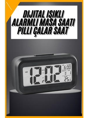 Esplendor Gece Dijital Masa Saati Dijital Alarmlı LED Ekran Pilli Çalar Saat