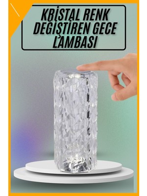 Esplendor Masa ve Gece Lambası Şık ve Dayanıklı Sensörlü Şarjlı Kristal Lamba