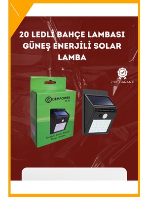 Esplendor Su Geçirmez 20 LED Solar Aydınlatma | Dış Mekan Için Pır Hareket Sensörü ile Akıllı Işık