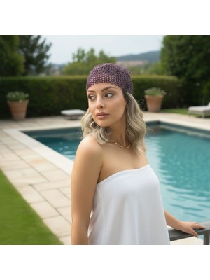 Mimoza Accessories Mor Simli Saç Bandana