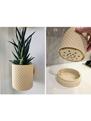Mays 3D Studio Modern Drenaj Delikli Saksı 3D Baskı Dekoratif Çiçek Saksısı