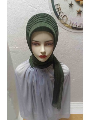 Ergül Hazır Duvak Simsiz Kına Yeşili Tekli Model Hazir Turban,hazır Duvak,hazır Şal,abiye Şal, Düğün,sünnet,mezuniyet