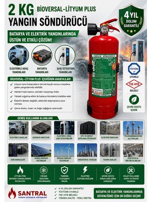 Santral-2 kg Lityum-Lyon Batarya Yangın Söndürme Cihazı