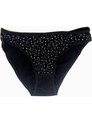 Tutku Kadın Elastan Ip Askılı Siyah Atlet 3'lü Paket & 3'lü Desenli Bikini Yeni Sezon