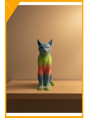 Esplendor Açık Rainbow Kedi Biblo Modern Salon ve Raf Dekoru