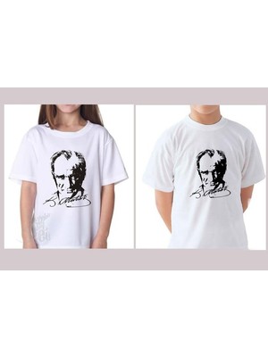 Armora Tedarik Türk Bayraklı & Imzalı Atatürk Baskılı Çocuk T-Shirt