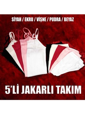 Tutku %100 Pamuklu Kadın İç Çamaşır Takımı 5'li Jakarlı Çok Renkli Konforlu ve Şık