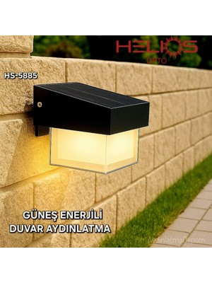 Helios (HS-5885) 15W Solar Duvar Aplik ( 3 Renk - Beyaz + Günışığı + 4000K )