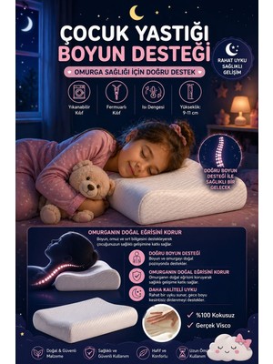 EpiRelax Rahat Uyku İçin Çocuk Yastığı – Boyun Destekli Ortopedik Visco Bebek Yastığı