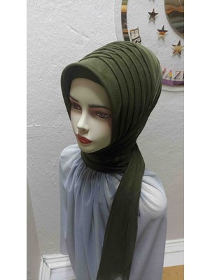 Ergül Hazır Duvak Simsiz Askeri Yeşil Tekli Model Hazir Turban,hazır Duvak,hazır Şal,abiye Şal, Düğün,sünnet,mezuniyet