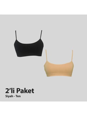 Kadın Ip Askılı • Pamuklu •yarım Atlet  2'li