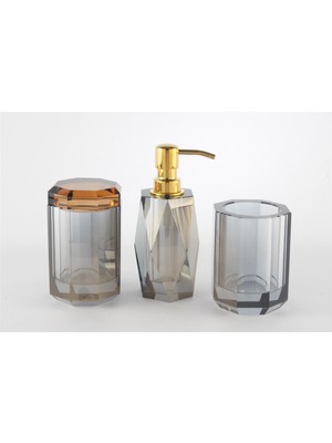 Mikasa Moor  Füme Amber Kapaklı  Kristal Banyo Seti