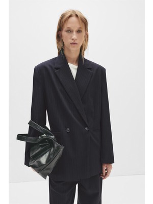 Allbucks Pull&bear Oversize Çizgili Blazer ABPNB8767