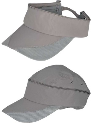 Moda Nokta Unisex Mikro Kumaş Fermuarlı Sporcu Koşu Tenis Şapkası Vizör Şapka