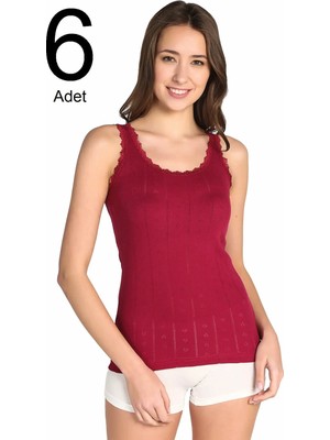 Berrak Kadın Vişne 6'lı Paket  Atlet ELF568BER80496