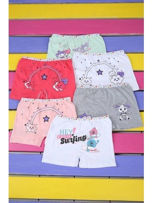 Tutku Kız Çocuk Çok Renkli Pamuklu Boxer 3'lü