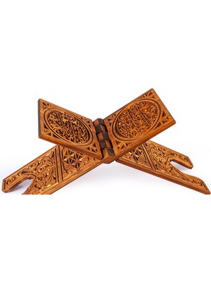 Akıncı Tekstil Ahşap Rahle - Oyma Desen - 65 cm