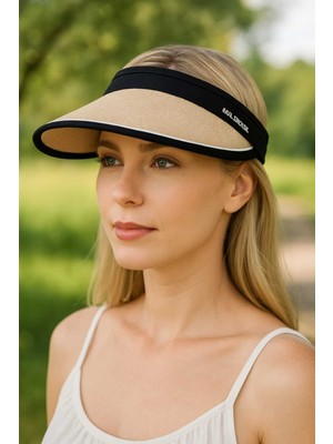 Belirtilmemiş Siyah Şeritli Geniş Siperli Spor Vizör -Melıannvoıe Activeshade