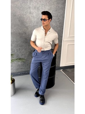 Modefendicom Slim Fit Polo Yaka Triko Pamuk Kısa Kollu Gömlek