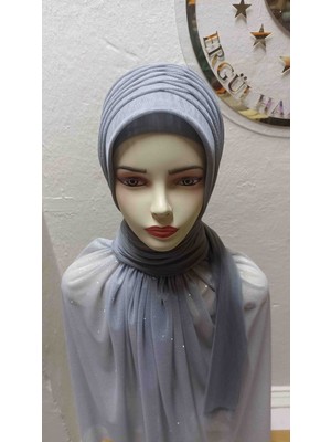 Ergül Hazır Duvak Simsiz Koyu Gri Tekli Model Hazir Turban,hazır Duvak,hazır Şal,abiye Şal, Düğün,sünnet,mezuniyet